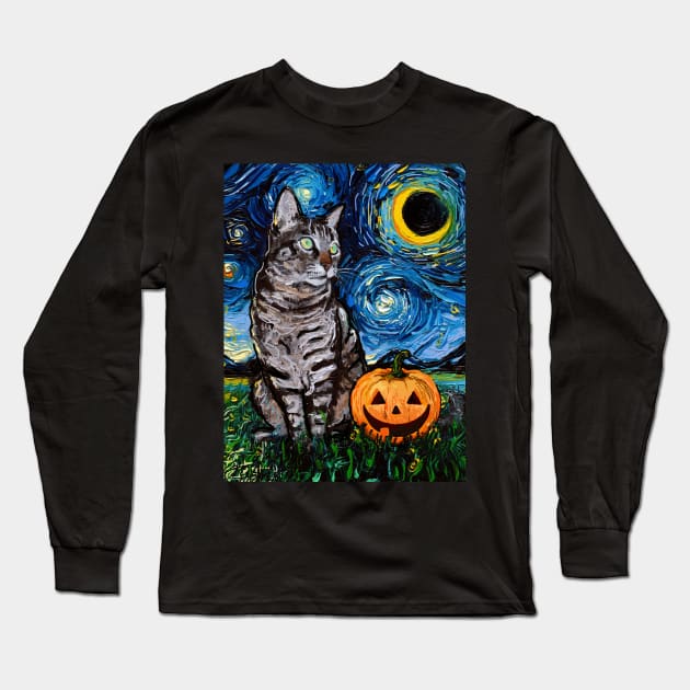 Tabby Halloween Cats Long Sleeve T-Shirt by sagittariusgallery